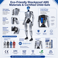 Robot éducatif enregistreur vocal avec lumière LED, articulations mobiles, figurine humanoïde, cadeau de Noël pour enfants