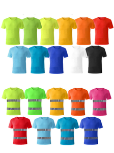 Ama-zonベストセラートップ<span class=keywords><strong>100</strong></span>人が使用安全ワークTシャツ反射ベストカスタムロゴ安全ベスト反射ポリエステルワークウェア - Product Image 2