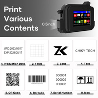 Imprimante à jet d'encre portable mini USB Type-C 12,7 mm avec batterie 1500 mAh, encre à séchage rapide pour canettes/bouteilles/cartons/papier/gobelets
