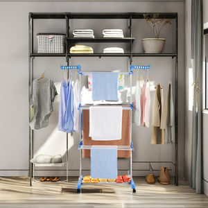 Tendedero Plegable <span class=keywords><strong>de</strong></span> Tubo <span class=keywords><strong>de</strong></span> Hierro con Revestimiento Resistente, Perchas para <span class=keywords><strong>Ropa</strong></span>, para Pantalones, para Almacenamiento en el Baño - Product Image 4