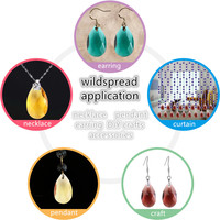 13X22mm facettes cristal goutte lustre pendentif perles de verre pour bricolage fabrication de bijoux de mode boucle d'oreille colliers accessoires