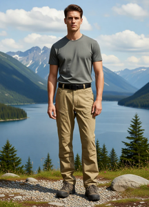 Pantalon de travail tactique pour homme en ripstop avec plusieurs poches, respirant et durable, pantalon cargo pour la randonnée en plein air et la construction - Product Image 2