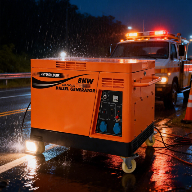 7500W 8000W CE Ultra Silent Diesel Generator, Electric Start, 25L Tank, 4 Wheels, Mobile Power Unit