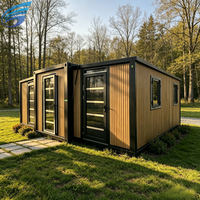 Maison conteneur préfabriquée extensible ADU, entrepôt extérieur écologique, villa de villégiature, design moderne, tailles personnalisables pour famille de 2 chambres