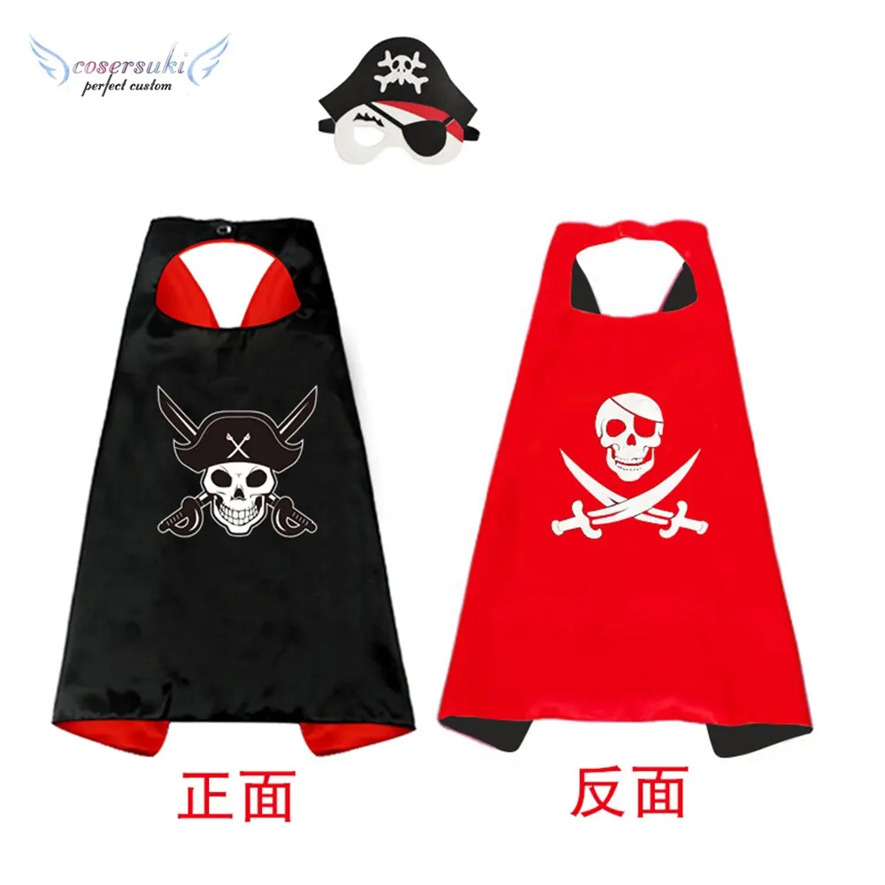 Halloween cape cosp fancy dress per bambini colore scheletro pirati panno il mantello a cinque stelle abiti per bambini