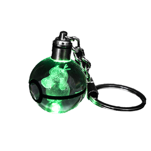 Chất lượng cao HDW nhà máy <span class=keywords><strong>LED</strong></span> ánh sáng 3D biểu tượng tùy chỉnh Laser khắc logo Pokeball pha lê <span class=keywords><strong>Keychain</strong></span> cho trẻ em Quà tặng - Product Image 1