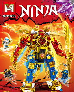 Phantom Ninja Element Mech Series, Dragón <span class=keywords><strong>Azul</strong></span>, Guerrero del Trueno, Juguete de Rompecabezas Ensamblable para Niños - Product Image 6