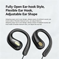 Auriculares con cable de 3.5mm y auriculares con cable tipo C, auriculares de clip para la oreja, auriculares de clip abiertos con micrófono incorporado para uso diario