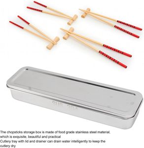 Spoon Fork Chopsticks Kitchen Portable Dinnerware <b>Box</b> Storage Containers <b>Metal</b> Stainless Steel Tableware Storage <b>Box</b> - Product Image 4