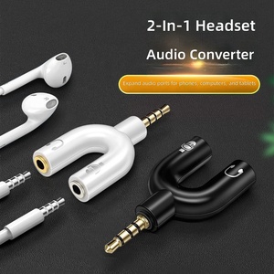 Adaptador de Auriculares de 3.5mm, Adaptador de <span class=keywords><strong>Audio</strong></span> de 3.5mm, Convertidor en Forma de U para Teléfono Móvil, Computadora y Tableta, Divisor de Auriculares - Product Image 4