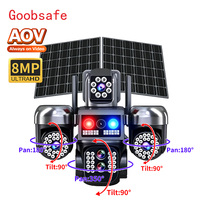 Goobsafe Zoom optique 10X 8MP 5 objectifs V380 Pro Caméra réseau solaire CCTV IP Alarme 4G solaire Batterie Vision nocturne