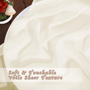 Cortinas translúcidas al por mayor con bolsillos para varillas, tamaño personalizado, color crema beige, 100% poliéster, con aislamiento, para ventanas, con ojales, para sala de estar - Product Image 3