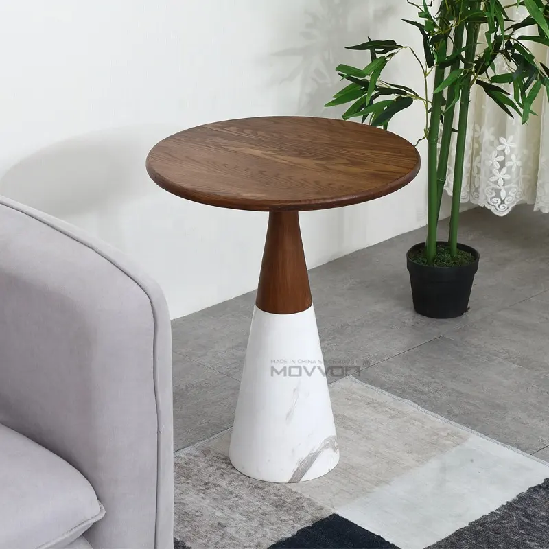 Insスタイル高品質モダンな小さなリビングルームの家具丸い木製のコーヒーテーブル使用サイドテーブルセット
