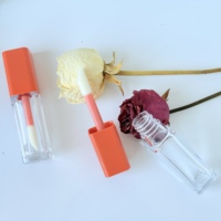 Tubes à gloss transparents en PETG 8 ml pour cosmétiques liquides avec grand applicateur, mini tube à rouge à lèvres rose, impression de logo personnalisée