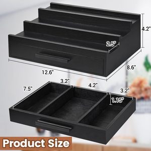 Người Đàn Ông Của 3-Tầng Tre Nước Hoa Tổ Chức Đồ Trang Sức Gỗ Đứng Ngăn Kéo Lưu Trữ Hiển Thị Kệ Cho Cologne Lưu Trữ Phòng Trang Trí Nội Thất Quà Tặng Ý Tưởng - Product Image 2