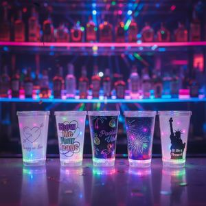 Gobelet lumineux LED à double paroi en plastique de 24 oz avec couvercle et paille, fabriqué au Vietnam - Product Image 3