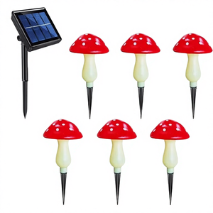 Lampe solaire en forme de champignon rouge pour extérieur, étanche IP44, source lumineuse LED 360°, certifiée CE, décoration de jardin pour Noël et Halloween - Product Image 4