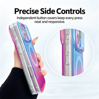 Coque de téléphone magnétique à texture rayée C0577 pour iPhone 16 17 Air 15 Pro 14 Pro Max 18 Pro, anti-chute, couleur dégradée, coque arrière