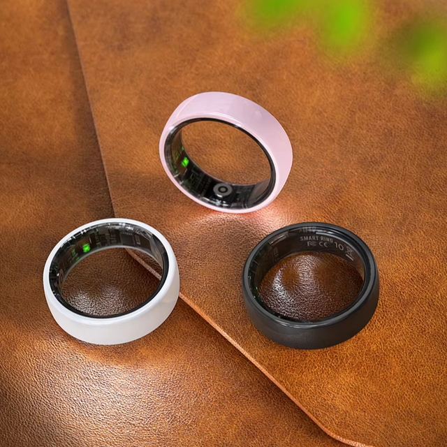 SHR His Hers Ceramic Smart Wellness Rings Fitness Tracker Heart Rate Oxygen Stress App Control Share Step Count Sync Sleep Data