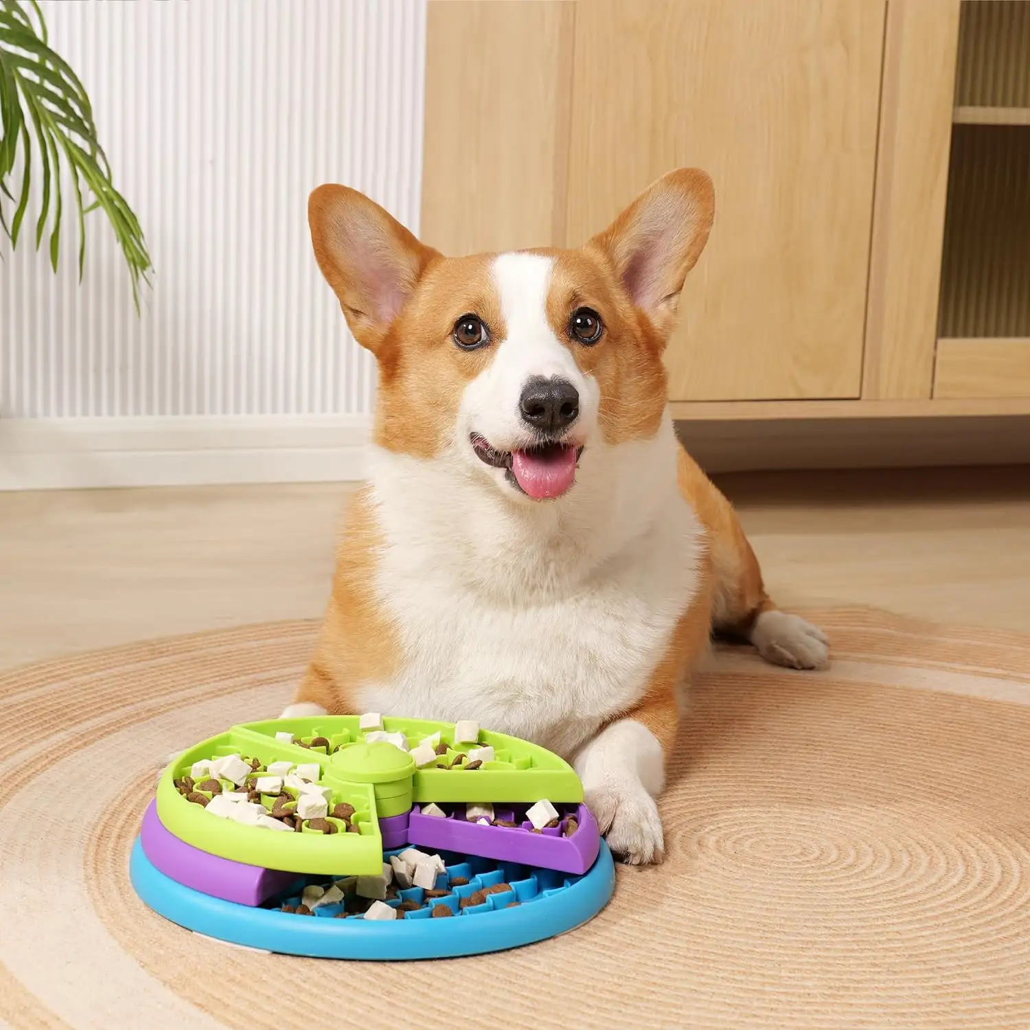 Dog Slow Feeder Bowl Food Interactive Dog Puzzle Game