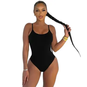 Femmes Body Shaper Shorts Costume Plage Maillot De Bain String Bikini dos nu solide une pièce maillot de bain minceur maillots de bain personnalisés