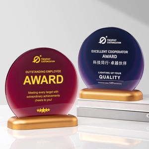 Trofeo in Cristallo Rotondo DEMO, Premio per Cerimonie di Arte/Donazioni Benefiche, Artigianato in Cristallo Fatto a Mano di Alta Gamma - Product Image 4