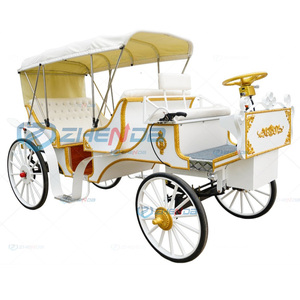 High Configuration Electric Sightseeing Horse Carriage Cart <b>Double</b>-row White Sightseeing Carriage Royal Wedding Horse Carriage - Product Image 1