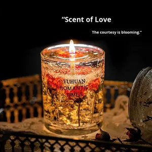 Vela de Cera de Soja Hecha a Mano con Flores Reales y Aroma a Gelatina, Fragancia Creativa para Interiores, Dormitorio, Aromaterapia, Regalo para el Día de San Valentín - Product Image 3