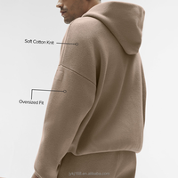 Pull à capuche surdimensionné en molleton 100 % coton, avec poignets côtelés et appliques personnalisées, en tissu éponge français, écologique, pour homme