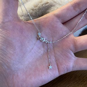 Collar de Plata de Ley S925 con Lazo de Hada Dulce y Perla, Cadena de Clavícula Pequeña, Fresca y Sencilla, Diseño Inspirado en Nicho - Product Image 2