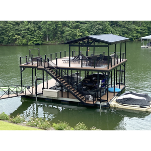 Pontón de aluminio flotante casa flotante elevación Jet Ski Dock plataforma flotante con techo - Product Image 5