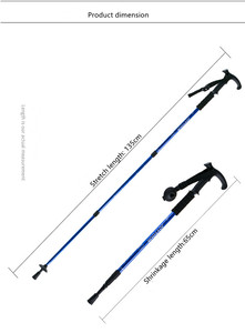 Bâton <span class=keywords><strong>de</strong></span> randonnée télescopique réglable en alliage d'aluminium avec <span class=keywords><strong>embout</strong></span> en acier au tungstène pour la randonnée en plein air et le camping - Product Image 3