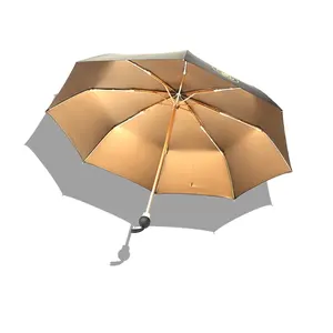 मुद्रित फ़ोल्डिंग छाता, अच्छा मजबूत छाता, यात्रा टेफ्लॉन यूवी संरक्षित पोर्टेबल छाता