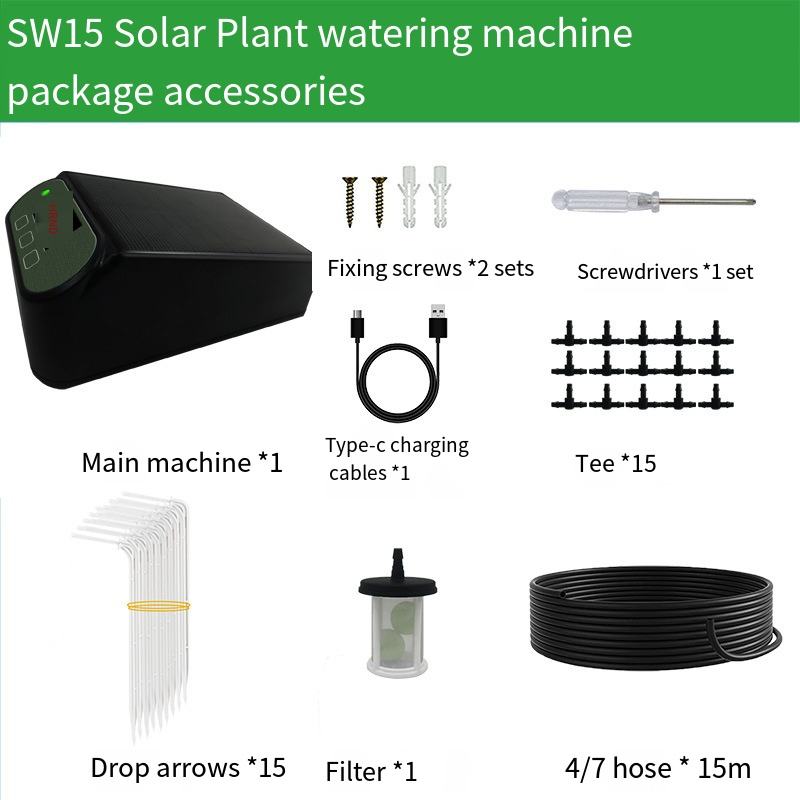 Noir --- Ensemble de machine à arroser les fleurs solaires