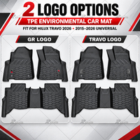 Tapis de sol de voiture 5D en TPE écologiques pour Toyota Hilux 2016-2026, avec logo Travo et GR en option, doublures de sol de voiture imperméables