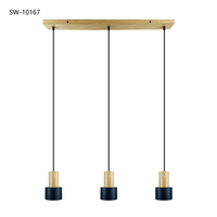 Nouveau produit, lustre moderne nordique minimaliste 220V E27, lustre en bois, lustre créatif