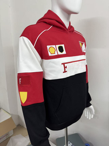 Nuovi Stili Felpa con Cappuccio Ricamata a Collo Alto, Modello Racing, Vestibilità Ampia, per Donna e Uomo, Casual, a Maniche Lunghe - Product Image 3