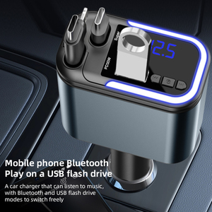 <span class=keywords><strong>Chargeur</strong></span> rapide 5-en-1 avec lecture Bluetooth, <span class=keywords><strong>chargeur</strong></span> de voiture <span class=keywords><strong>super</strong></span> rapide avec 2 câbles, affichage LED et lecture MP3 - Product Image 5