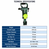 Perforatrice pneumatique YT24 Max. 40m, design léger, entretien facile, machine de forage de roche portable