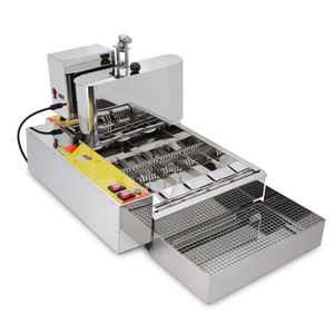 Freidora de rosquillas comercial eléctrica de 4 filas Mesa de acero inoxidable <span class=keywords><strong>Cheerios</strong></span> dulces eléctricos automáticos de una y dos filas - Product Image 1