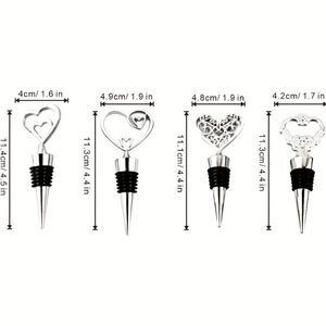 Alloy Wine Stoppers Heart Design Metal Bottle Stopper Set For Valentine's Day Kitchen Use - Product Image 3