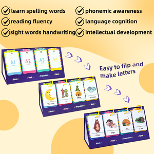 Kindergarten Classroom 80 Palabras Frases Tarjetas Venta CALIENTE Niños Iluminación Juguete Sentencia Construcción Flip <span class=keywords><strong>Chart</strong></span> - Product Image 5