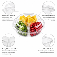 Emballage en plastique PET transparent de qualité alimentaire, écologique, résistant à l'humidité, pour fruits, avec fermeture sécurisée, conteneur pour baies, fraises, légumes