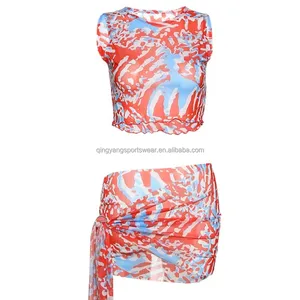 Phụ Nữ Quần Áo Tùy Chỉnh Đen Halter Swimsuit Phụ Nữ Mini Bikini Sarong 2022