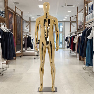 <span class=keywords><strong>Mannequin</strong></span> abstrait <span class=keywords><strong>de</strong></span> fenêtre musclée en plastique pour <span class=keywords><strong>homme</strong></span> complet avec tête d'oeuf et finition chromée brillante argent métallique - Product Image 3