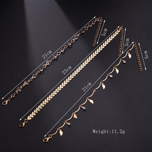 Fashion <b>Anklets</b> Set <b>Gold</b> Plated Alloy Bohemia Style Arrow Pearl Charm Women's Party Jewelry - Product Image 4
