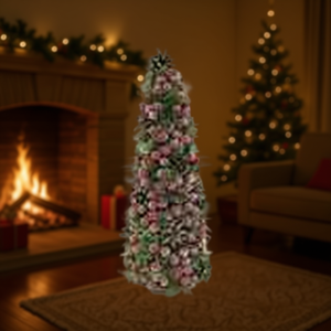 Homeera Artificial Christmas Tree 43cm H Standing Pine Cone Decor Indoor Decoration With Berries Bendable Branches - Product Image 2