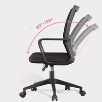 Chaise de bureau ergonomique à dossier haut inclinable et réglable en hauteur, avec dossier et coussin de siège en maille respirante – Prix usine
