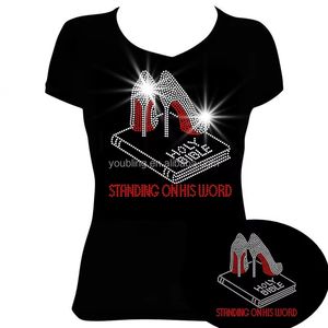 اختيار 5 ألوان يقف على كلمته حجر الراين نقل الحرارة الدينية حجر الراين تصميم الكتاب المقدس للملابس - Product Image 3