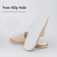 Chaussons d'hôtel en tissu sergé avec logo personnalisé, antidérapants, à bout fermé, pour les commodités des clients de l'hôtel et les trousses de voyage